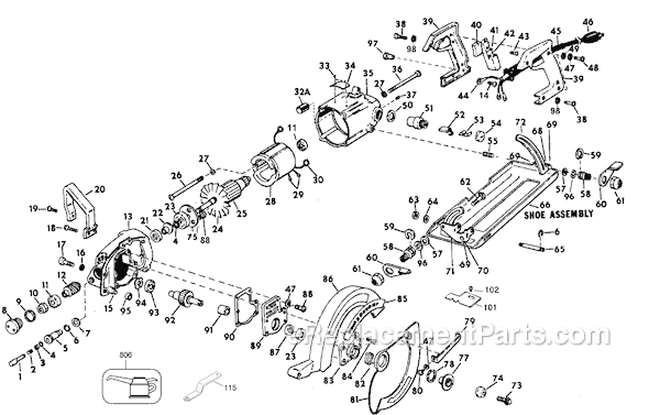 Page A Diagram and Parts List for 3051 Type 4 Black and Decker Circular Saw